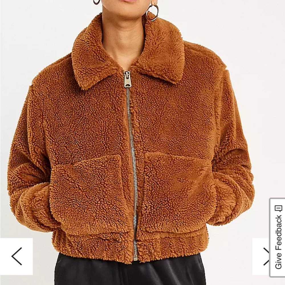 Urban Outfitters Brown Fleece Jacket